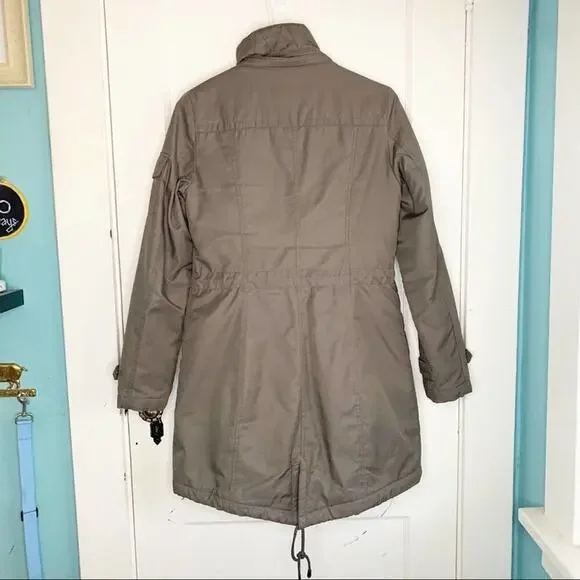 Laundry Shelli Segal Rain Parka Military Style Utility Jacket High Neck Small S - Picture 13 of 13